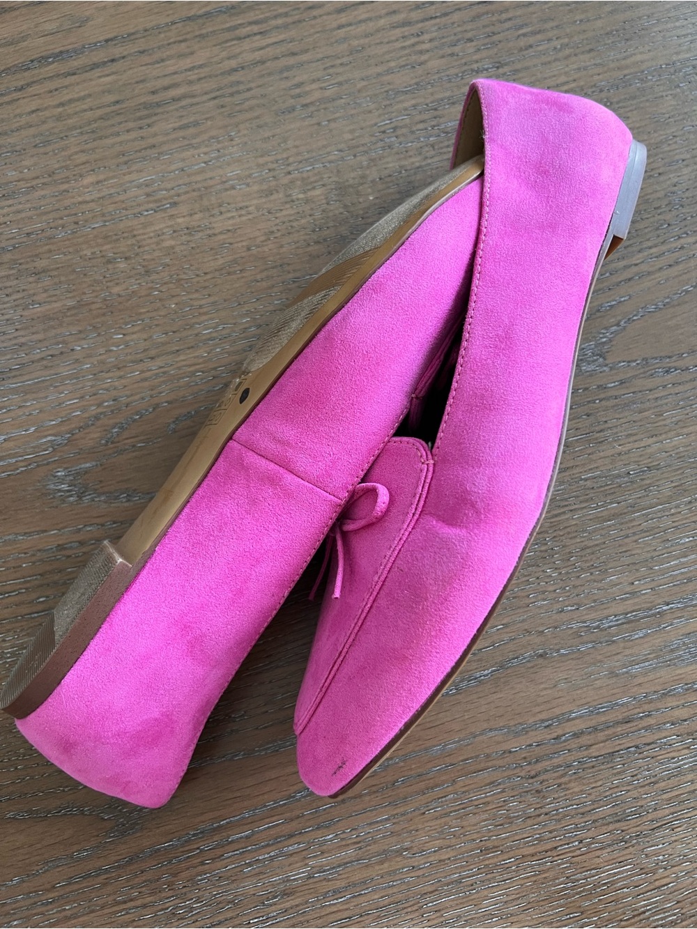 J. Crew Intense Pink Suede Bow Loafers Size 11 - Picture 4 of 9